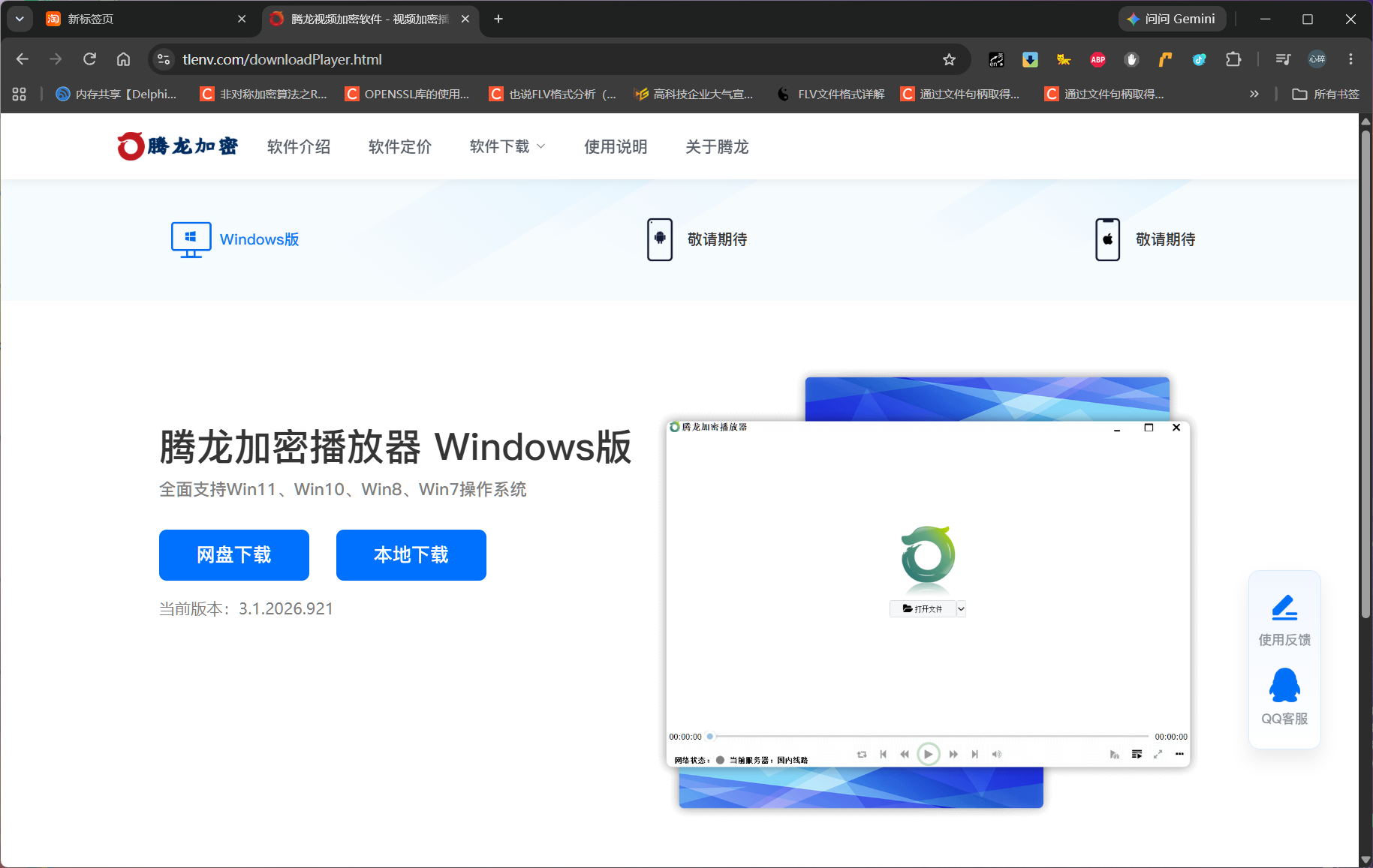 下载安装腾龙播放端